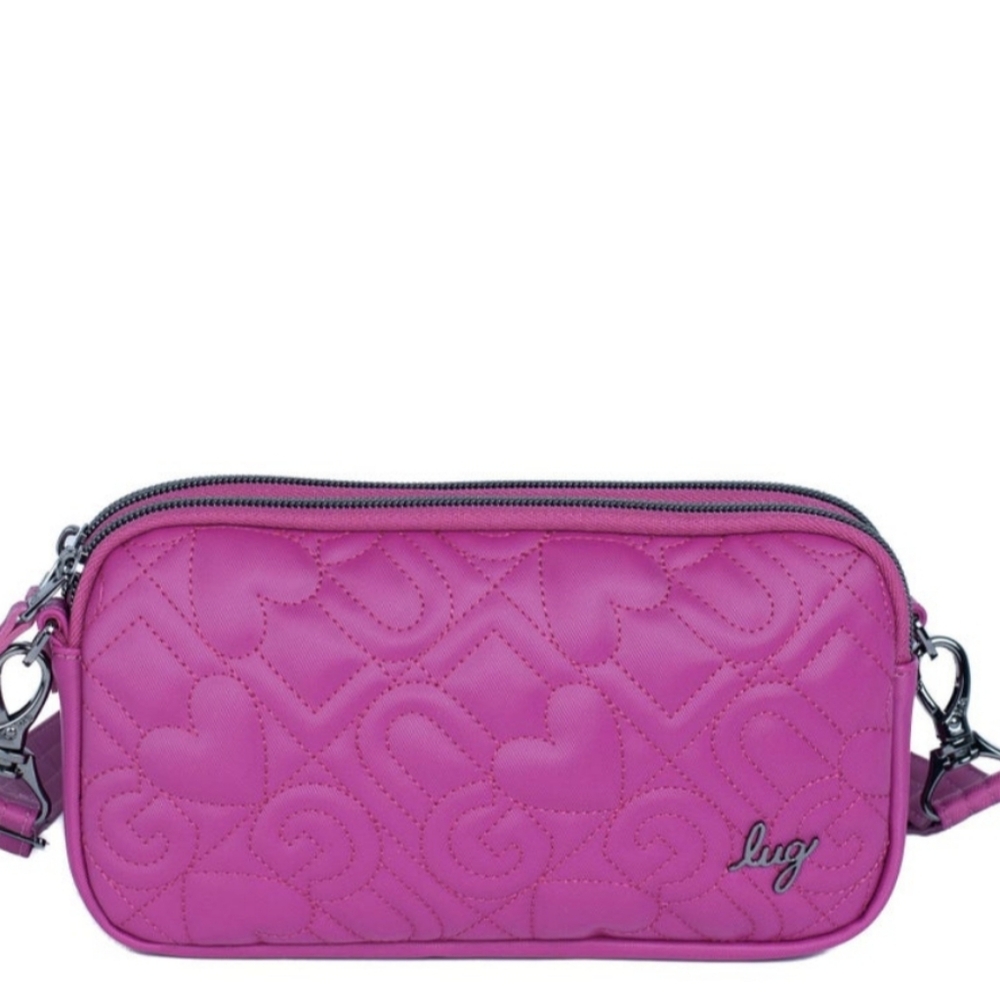 Lug Coupe XL Love Satin Luxe Convertible Crossbody Orchid Pink Fuschia Belt Bag